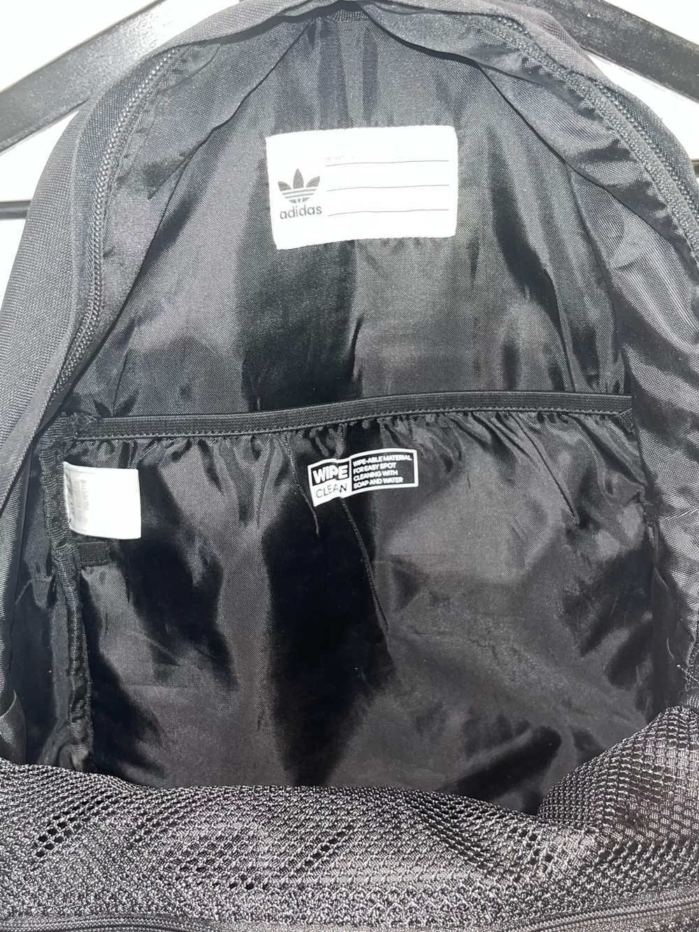 Adidas Black Trefoil Logo Backpack with White Logo - Picture 4 of 5